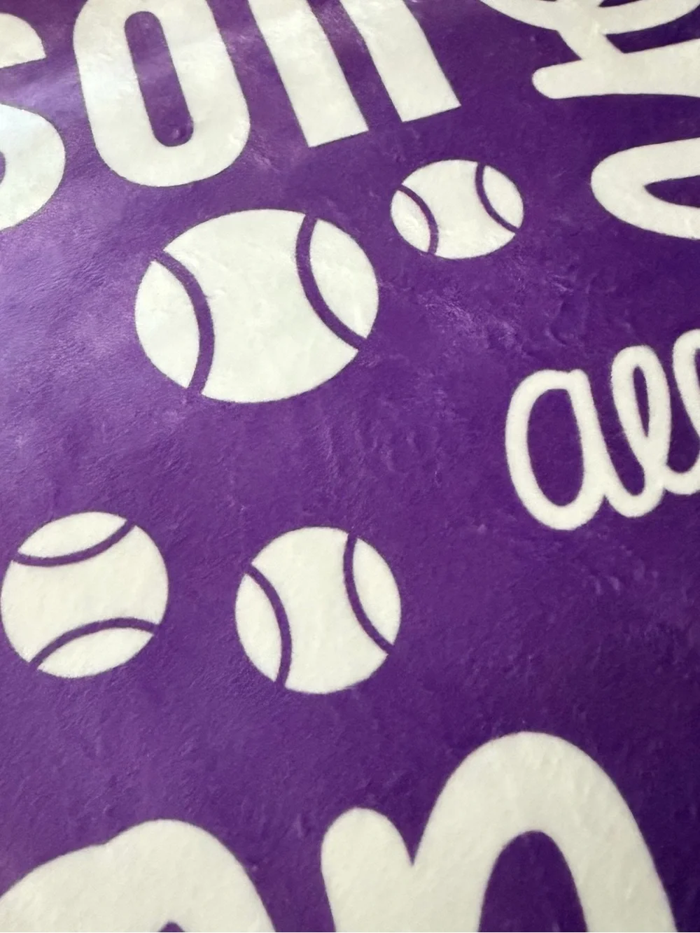 Personalized Purple 'Allison' Sports Blanket Sherpa lined